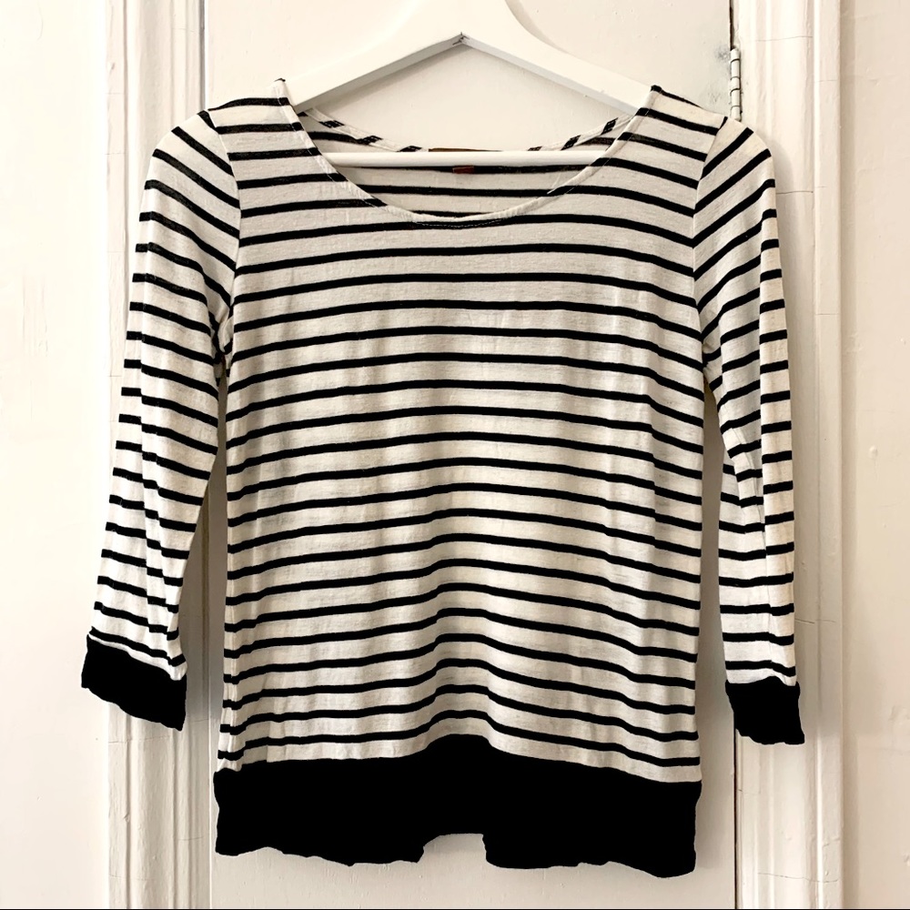 Anthropologie Hive and Honey black stripe top, XS